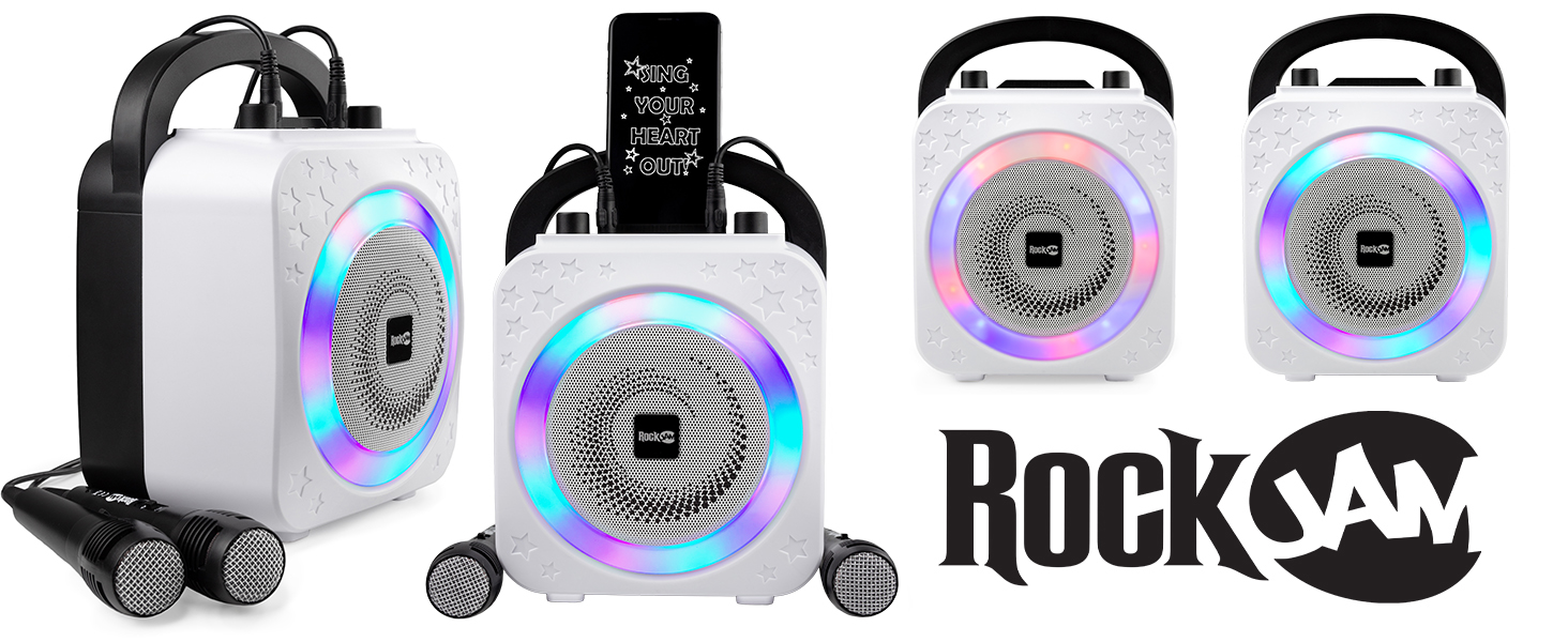 RockJam Disco Karaoke Machine with Two Mics Black Amazon.fr