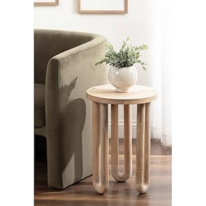 Amazon.com: Kate and Laurel Kenzo Modern Wooden Round Side