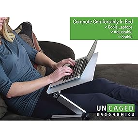 Adjustable height angle ergonomic aluminum laptop tablet riser stand lap desk