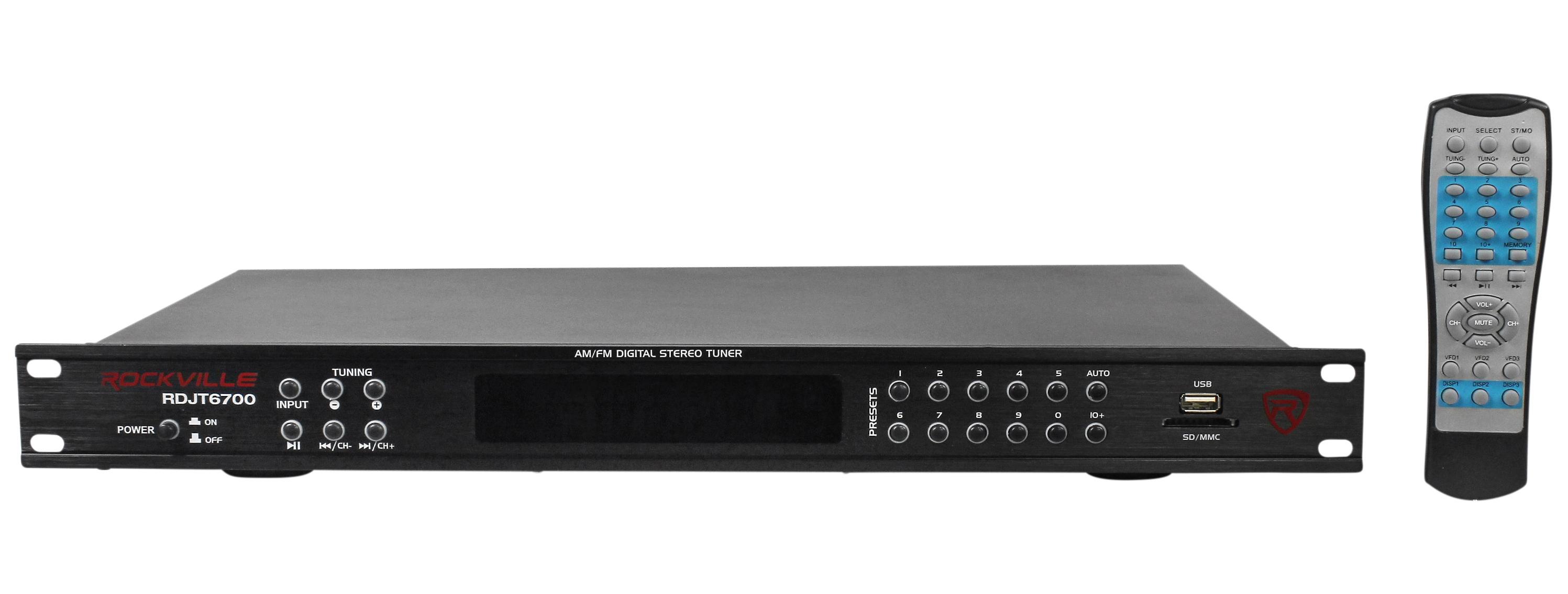 Rockville RDJT6700 Rack Mount Digital AM/FM Radio Tuner