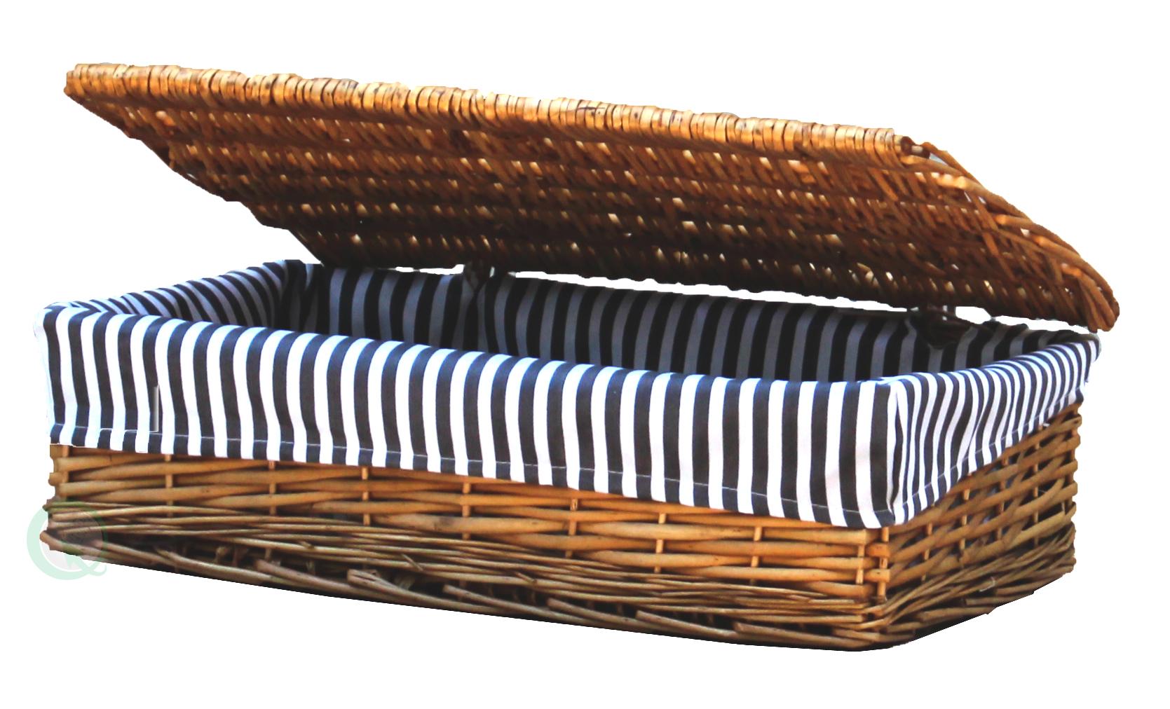 Vintiquewise Lined Wicker Storage Shelf Baskets with Lid