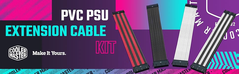Cooler Master PVC PSU Extension Cable Kit - 16AWG with 3-Layer PVC ...