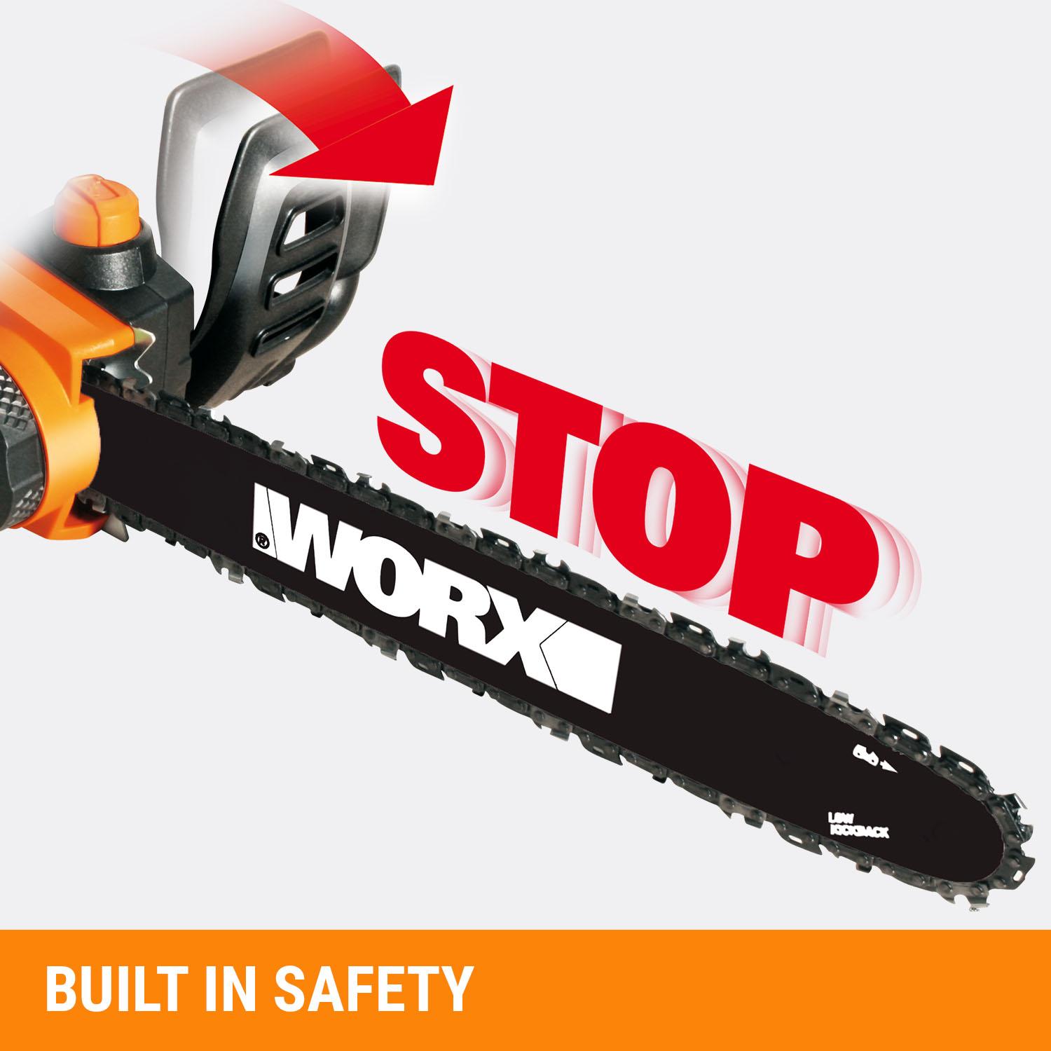 Worx WG3031 14.5 Amp/ 16 in. Lightweight Electric Chainsaw with Chain Break New 845534008340 eBay