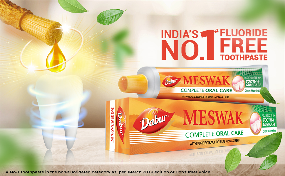 Dabur Meswak India’s No1 Fluoride Free Toothpaste Herbal paste made from pure extract of