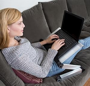 adjustable height angle ergonomic laptop cooling stand riser mount holder lap desk