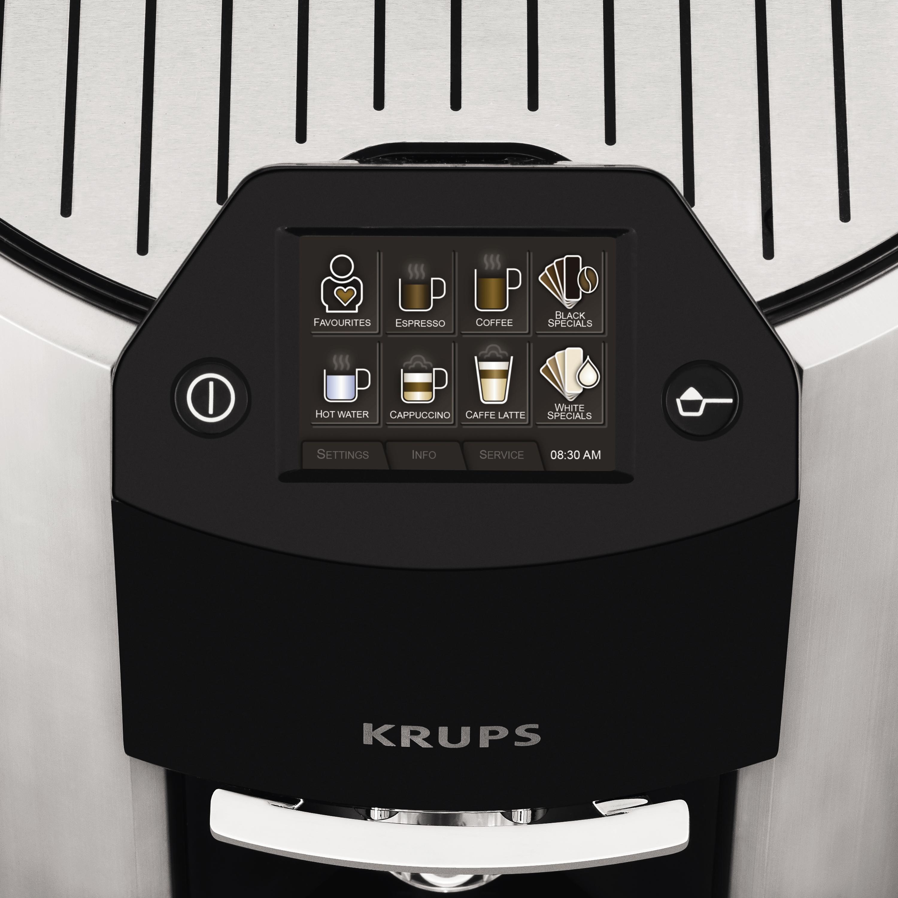 Krups Espresseria EA9010 Bean to Cup Coffee Machine, Silver, Black, 17