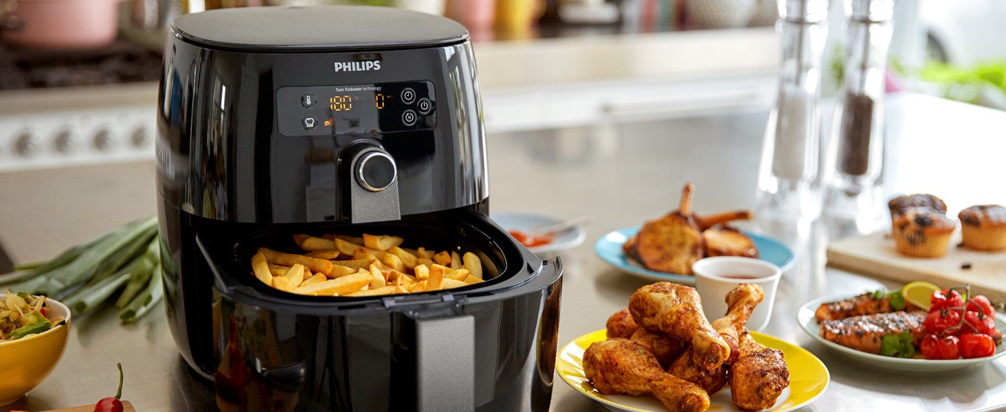Philips HD9741/10 Airfryer Compact Bien Plus qu’une Friteuse Faites Cuire, Frire, Rôtir