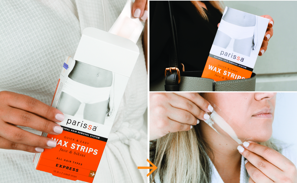 Parissa Wax Strips Face & Bikini, Hair Removal Waxing Kit for Women