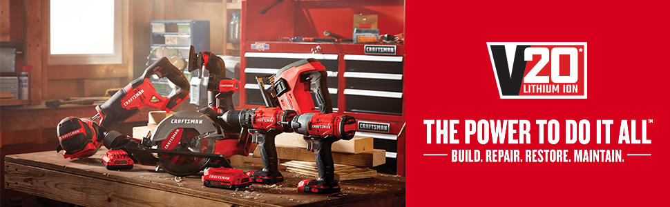 CRAFTSMAN V20 Lithium Ion Battery, 4.0-Amp Hour, 2 Pack (CMCB204-2) Power to do it all