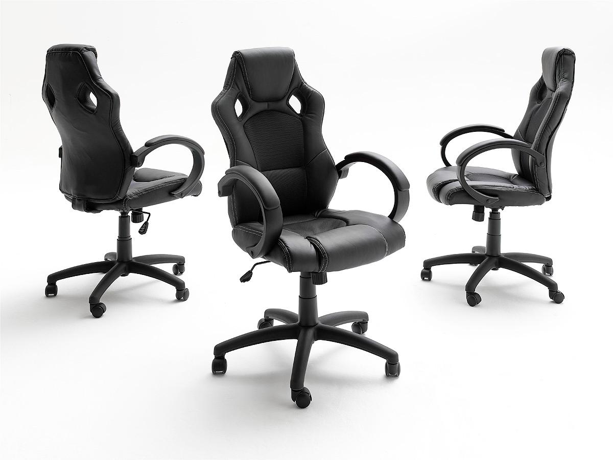 Robas Lund Bürostuhl Schreibtischstuhl Chefsessel Rocco Schwarz/Grau