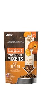 instinct raw boost mixers, dog food topper, freeze dried dog food, dog gut health