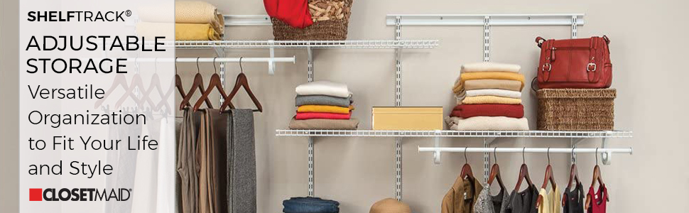 shelftrack, closet, maid, wire, shelving, hanging, storage, shelf, organization, adjustable