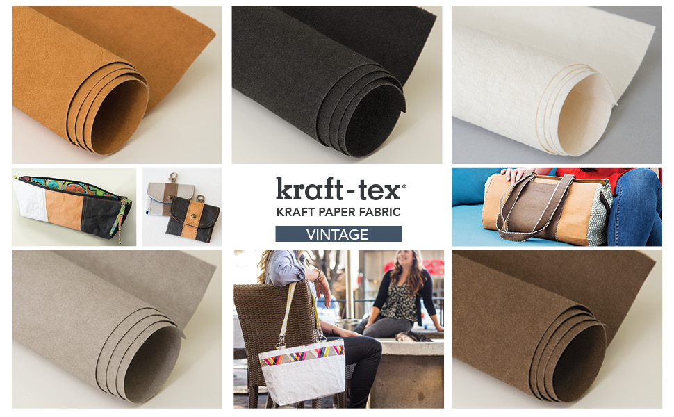 krafttex Roll Natural Prewashed & Ready to Sew Kraft Paper Fabric, 18