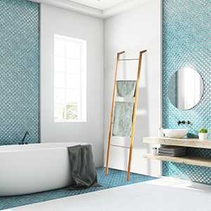 Relaxdays Toallero Escalera, Bambú, Marrón, 180 x 35 x 20 cm