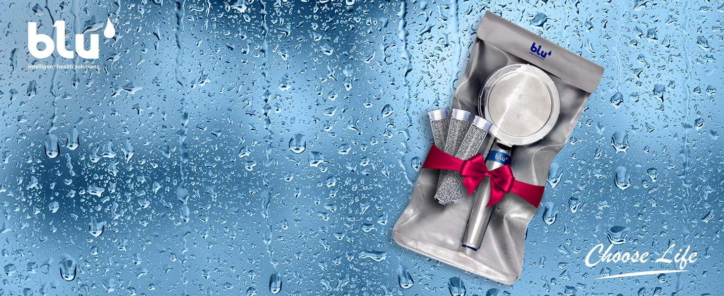 shower filter, blu shower filter, shower head filter, filter shower head, hair loss, blu, skincare