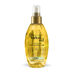 hydrate and defrizz kukui oil ogx, for frizzy hair and humidity, shampoo, conditioner, smooth hair