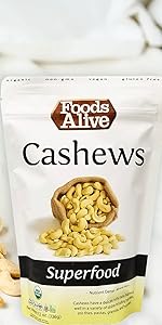 Cashews - Organic, Plant-Based, Non-GMO, Raw, Vegan, Gluten-Free