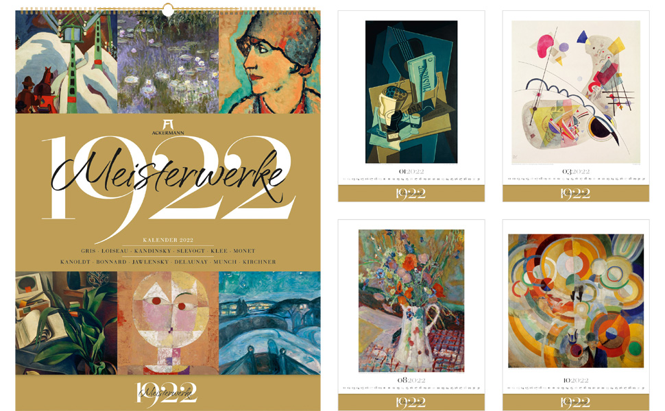 Meisterwerke 1922 Kalender 2022, Wandkalender im Hochformat (50x66 cm 