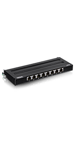 8-Port, Cat6A Shielded, Wall Mount, Patch Panel