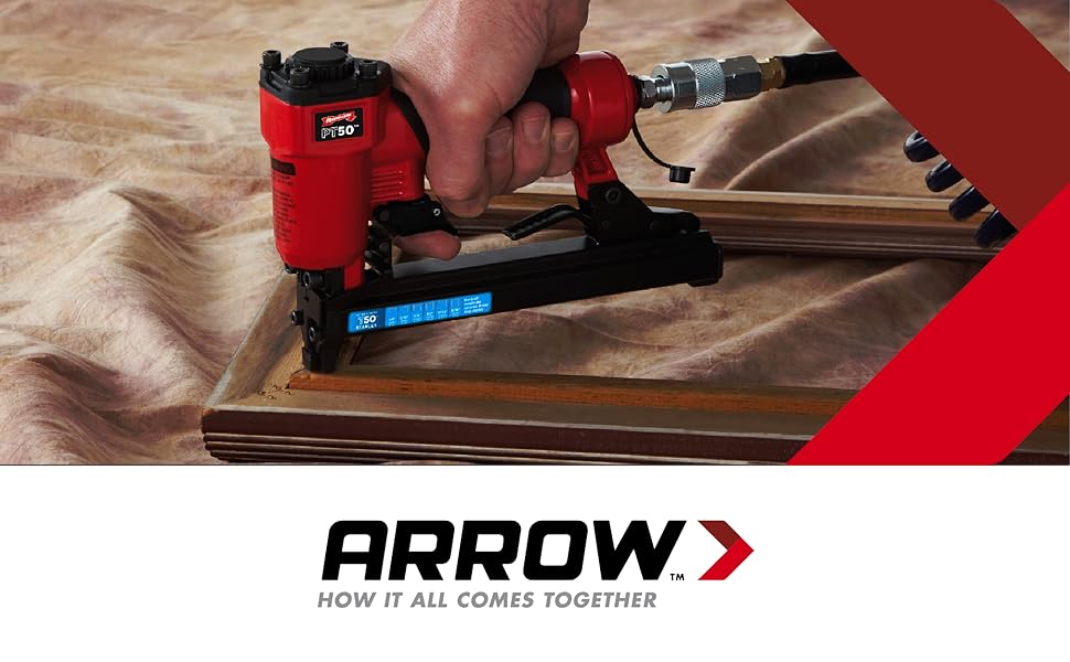 Arrow PT50 OilFree Pneumatic Staple Gun, Professional