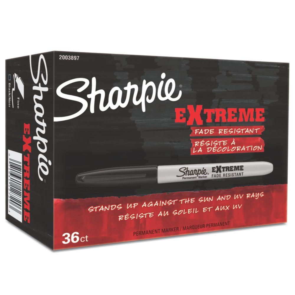 Sharpie Extreme Permanent Markers, Fine Point, Black, 36