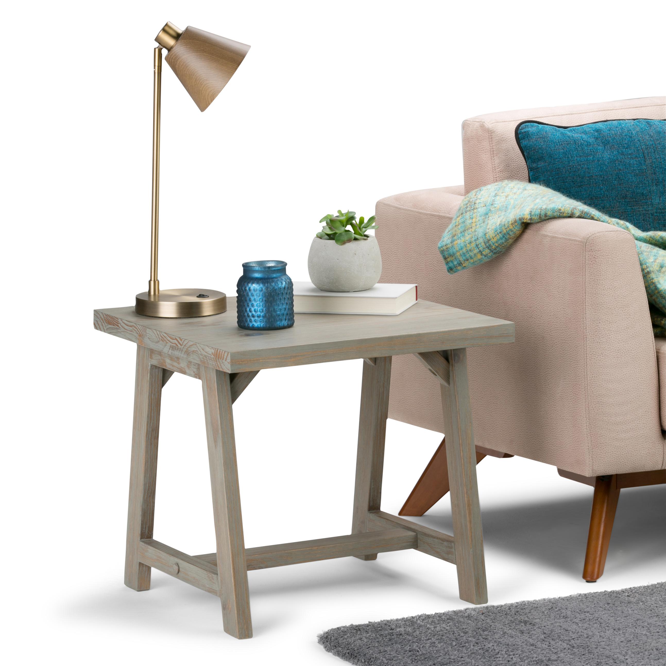 Simpli Home Sawhorse Solid Wood Console Sofa Table
