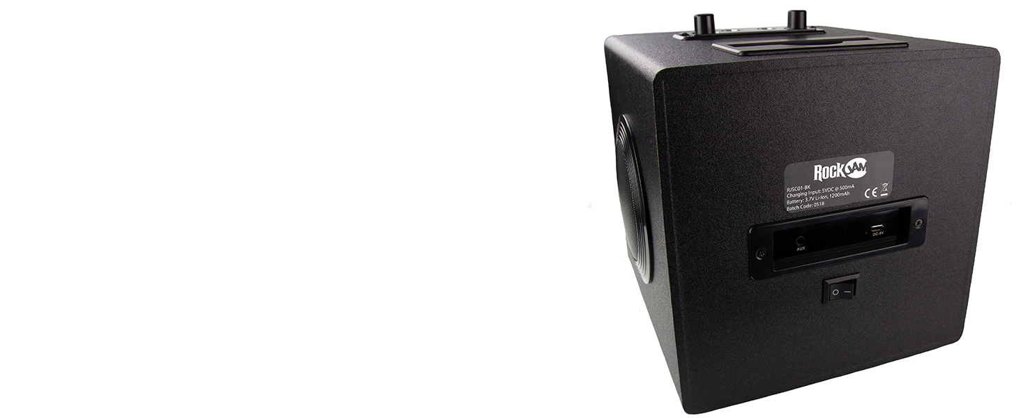 RockJam Singcube 5 Watt Bluetooth Karaoke Machine with Dual Microphones