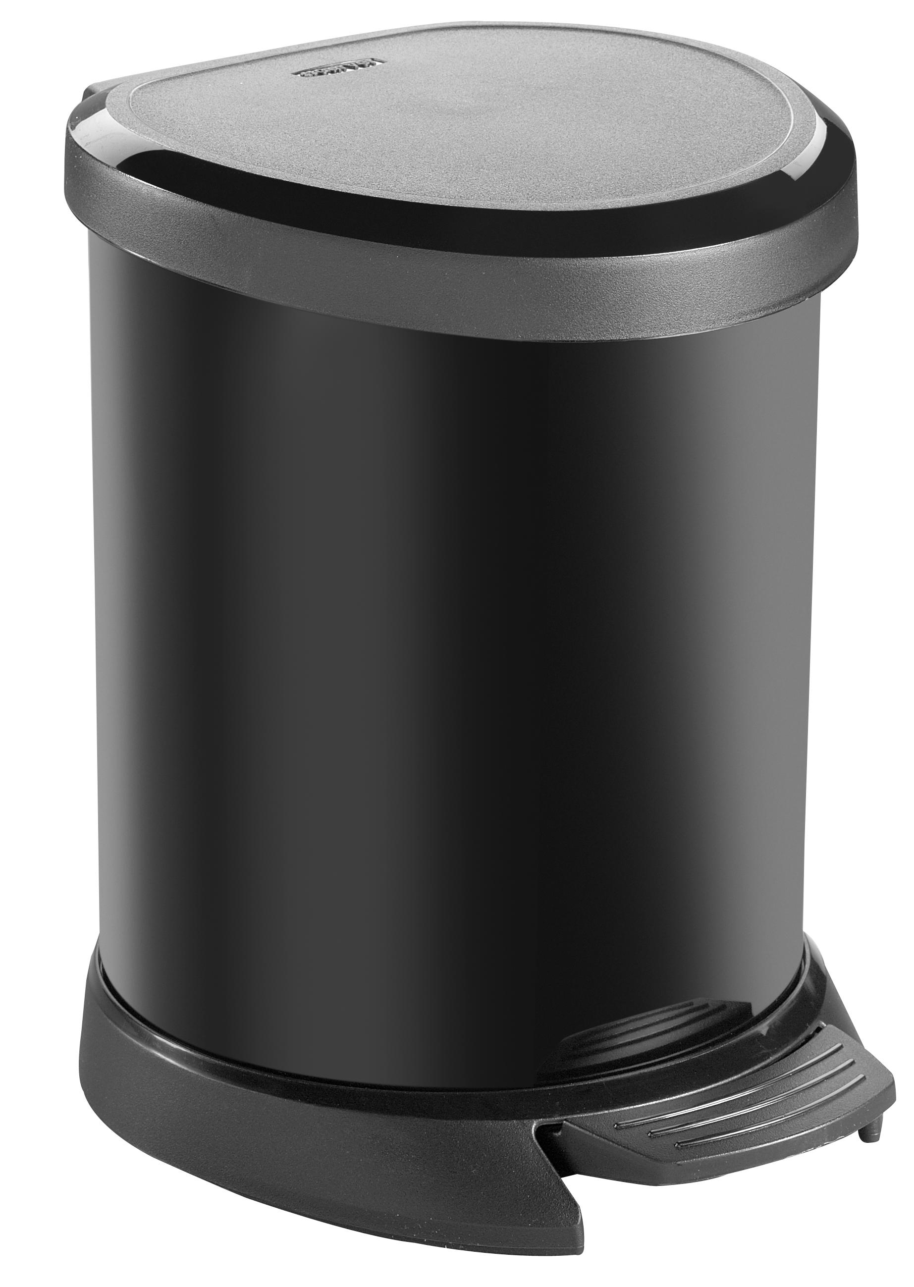 Curver 5 L Metal Effect Plastic Pedal Touch Deco Bin, Black Amazon.co