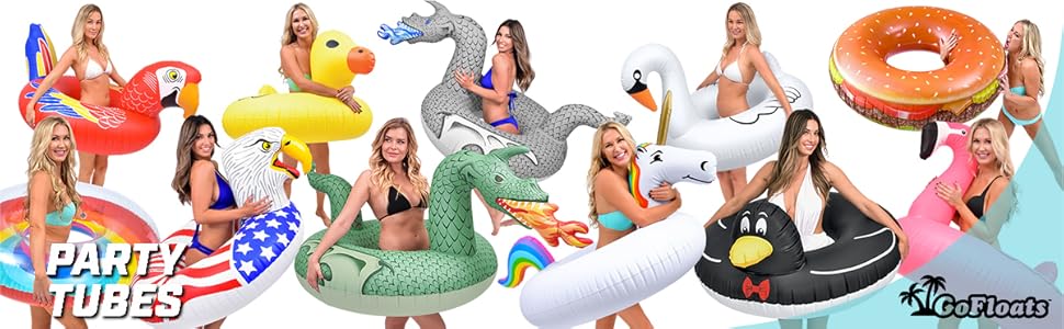 gofloats party tube inflatable raft fun pool float adults kids swimming ring summer toy instagram