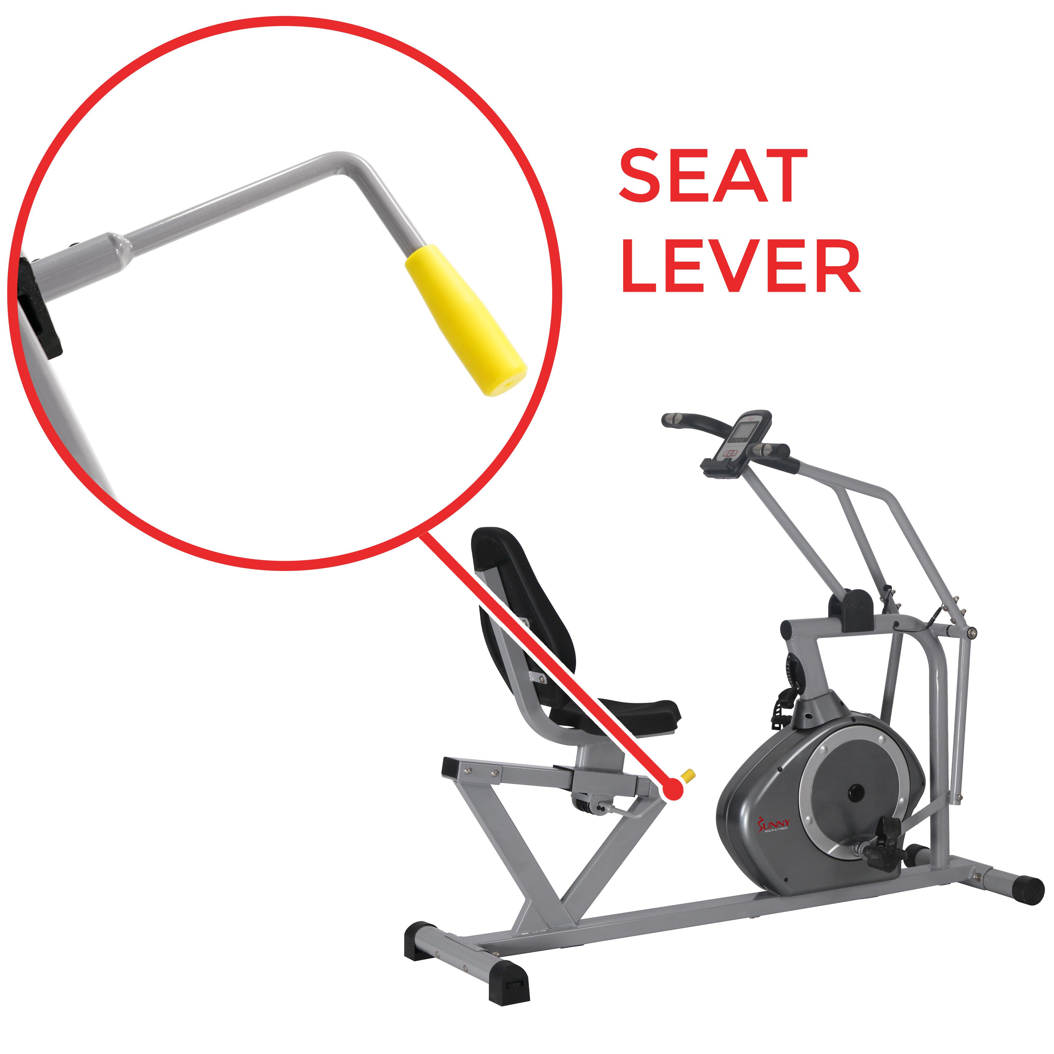 sunny cross training magnetic recumbent bike assembly