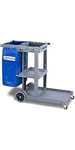 janitorial cart, custodian cart, cleaning cart, maid cart, broom cart, trash cart, hotel cart