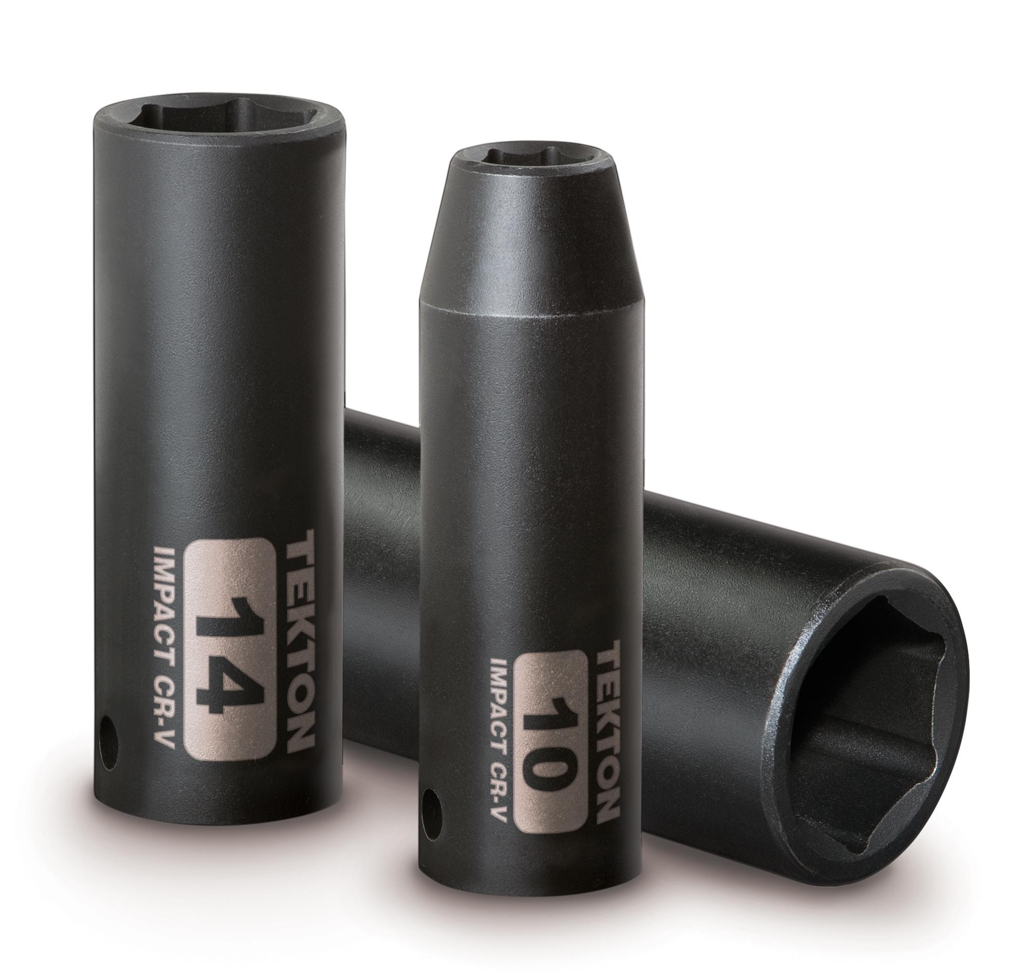 TEKTON 47925 3/8Inch Drive Deep Impact Socket Set, Metric, CrV, 6Point, 7 mm 19 mm, 13