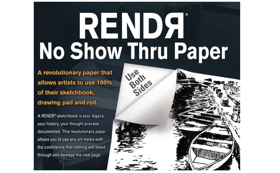 Crescent Creative Products 8inch RENDR WireBound Sketchbook, 8" x 8", Black