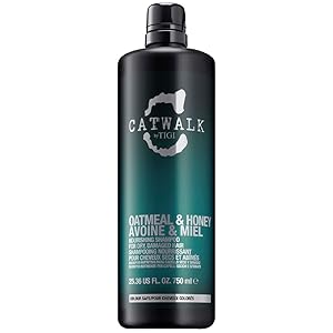 tigi catwalk oatmeal & honey shampooing nourrissant cheveux abimes secs hydrate adoucit reparer doux