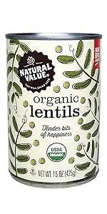 organic non-gmo natural value green lentils kosher gluten-free vegan affordable