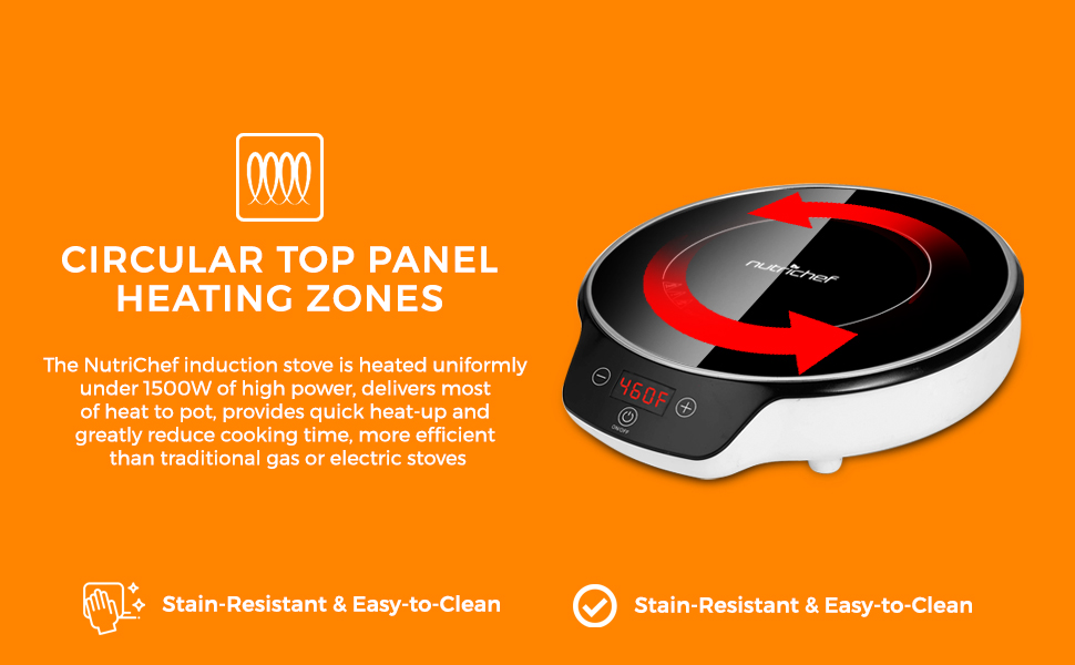 NutriChef Portable Single Burner Induction Cooktop Cooktop