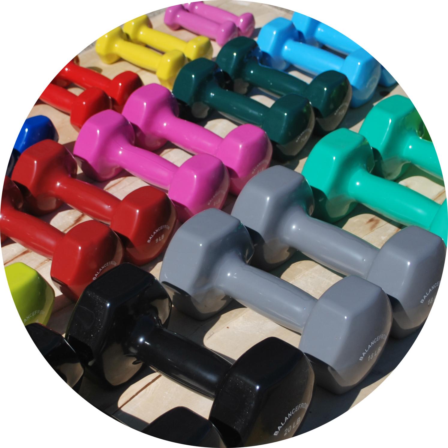 BalanceFrom Colored Vinyl Coated Cast Iron Dumbbells, Pair, Dumbbells