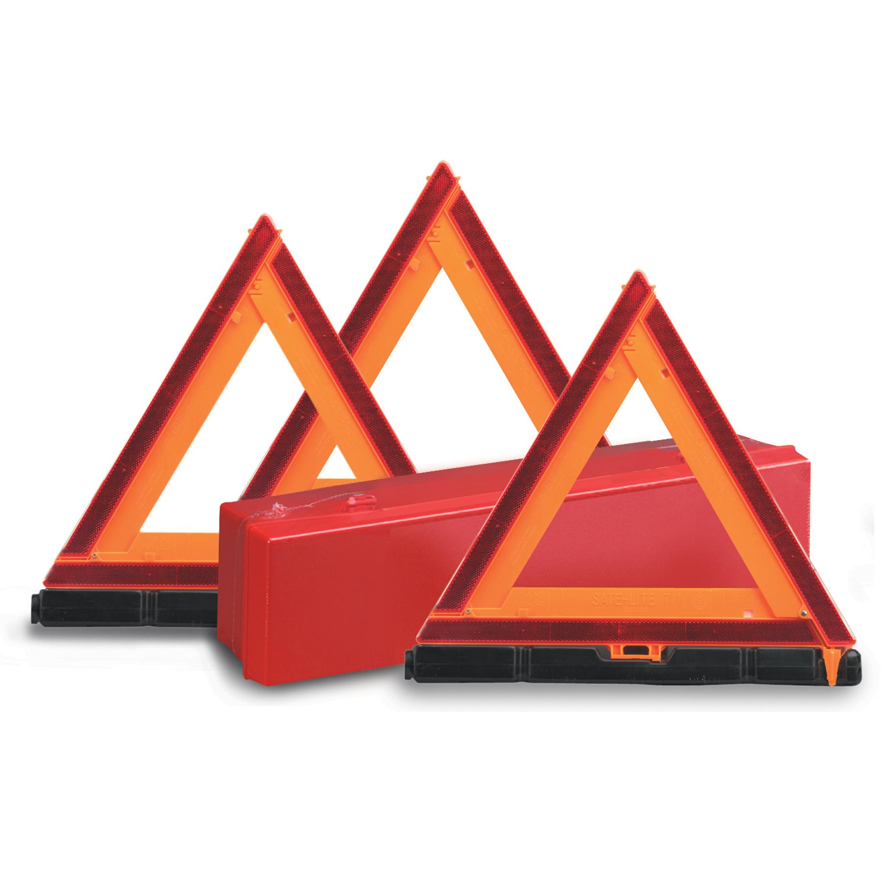 Deflecto Early Warning Road Safety Triangle Kit, Reflective, 3Pack (73