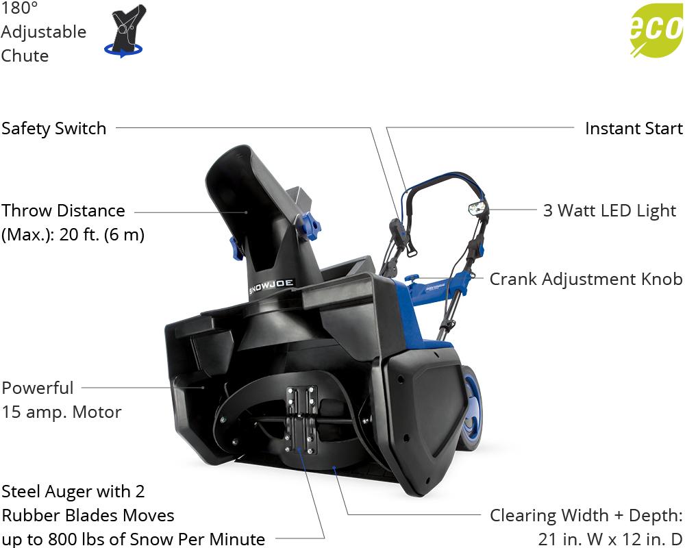 Snow Joe Ultra SJ625E 21Inch 15Amp Electric Snow Thrower Amazon.ca