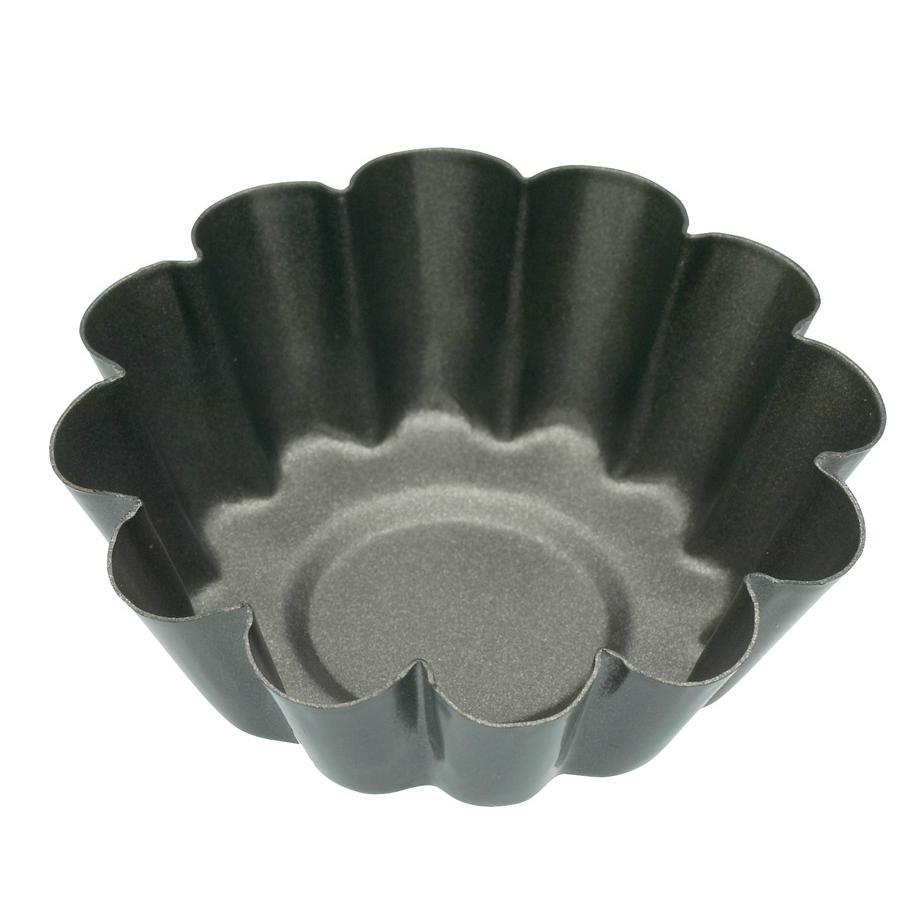 KitchenCraft NonStick Round Mini Fluted Tart Tins / Quiche Pans, 6 cm