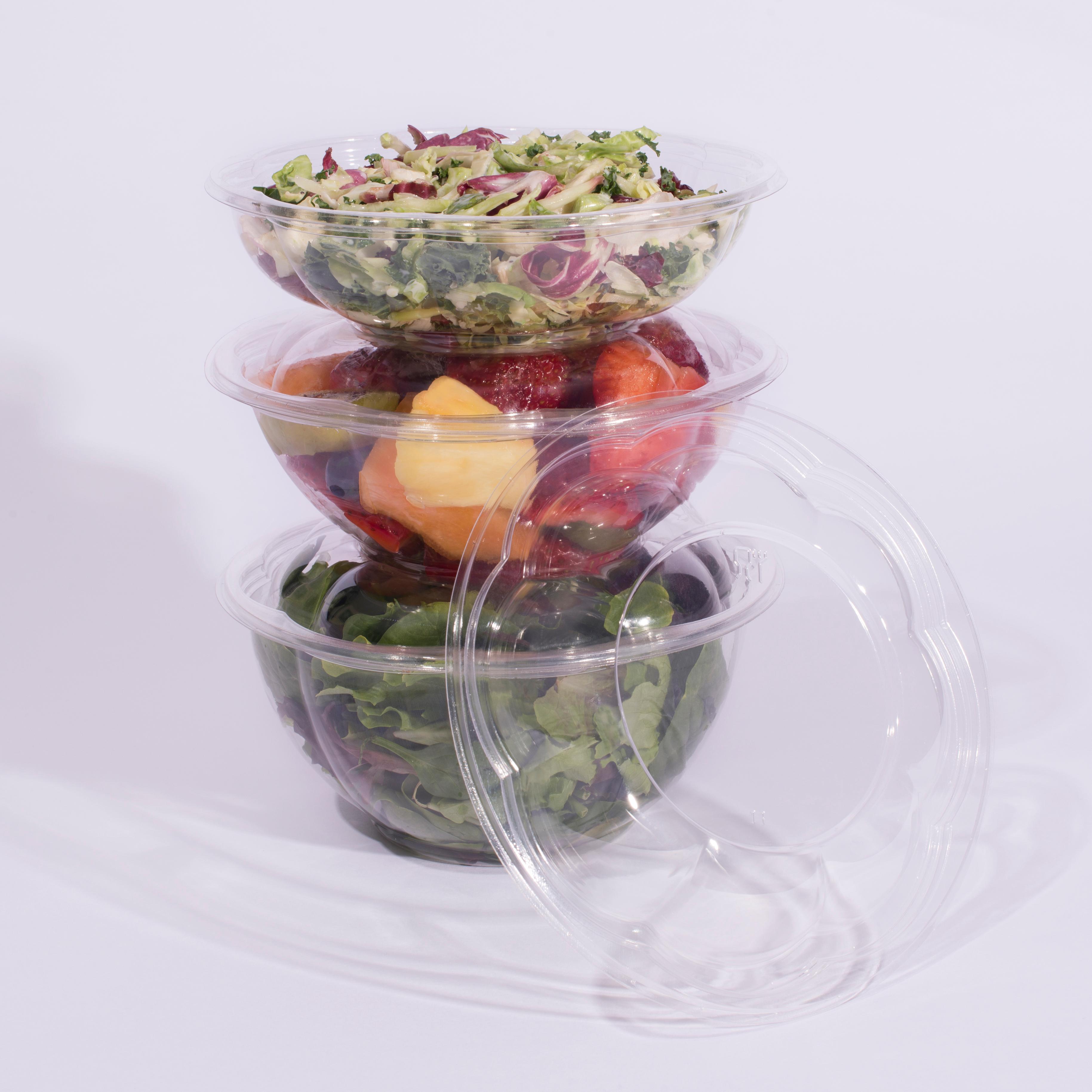 Simply Deliver 24 oz Salad TakeOut Bowl with Lid, Crystal