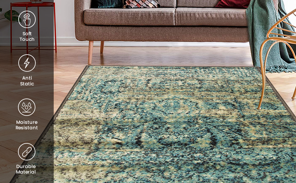  Superior Salford Moroccan Pattern Indoor 2' 7 x 8' Runner Rug  for Living - Dining Room, Bedroom, Kitchen, Under Table, Elegant, Soft  Durable Rugs for Home and Office, On Tile 