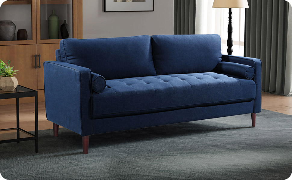 Amazon.com: Lifestyle Solutions Lexington Sofa in Navy Blue