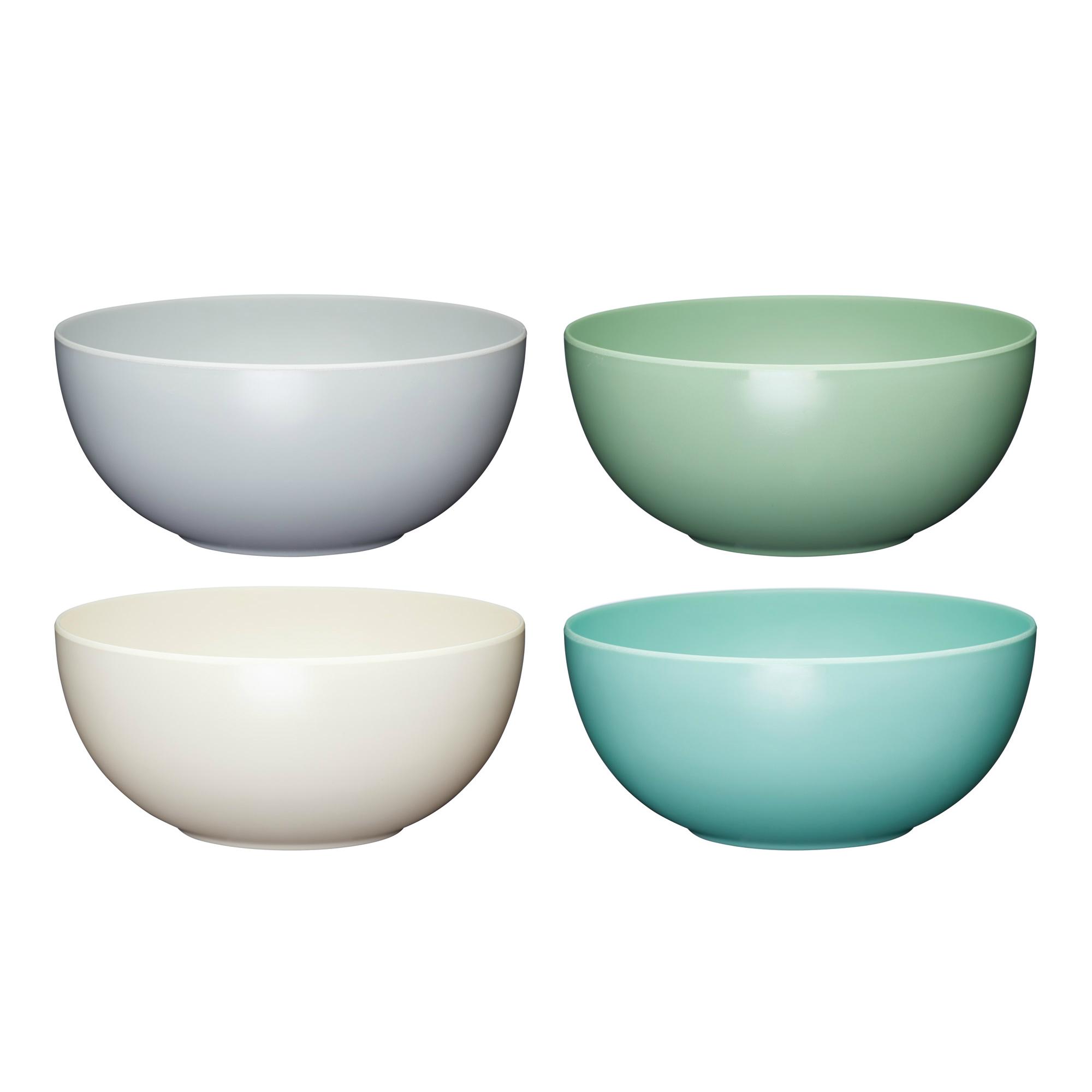 Colourworks Melamine Plastic Bowls, Melamine, Classics colours, Set of