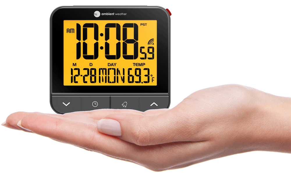 Ambient Weather RC8487 Atomic Travel Compact Alarm Clock