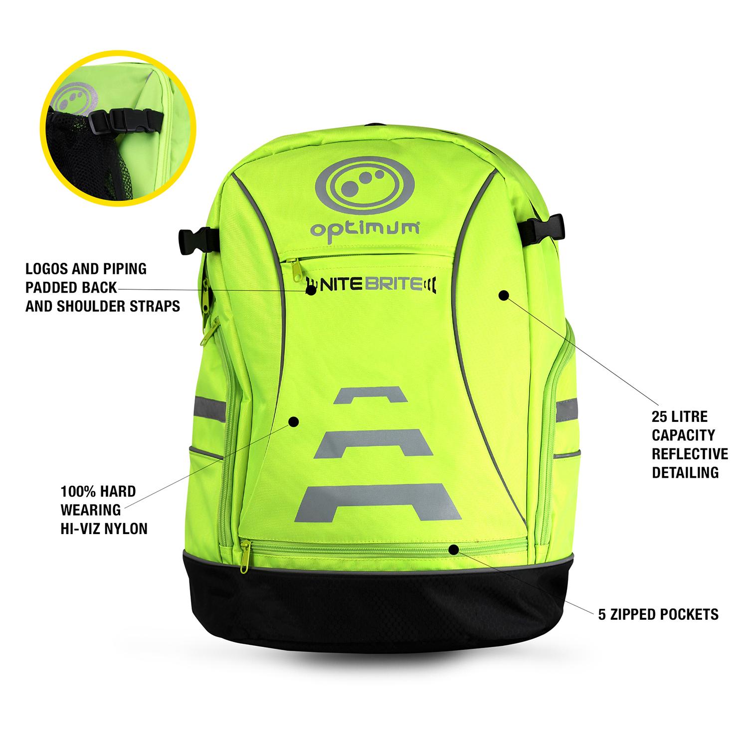 Optimum Waterproof HiViz Backpack Rucksack for Cycling, Hiking