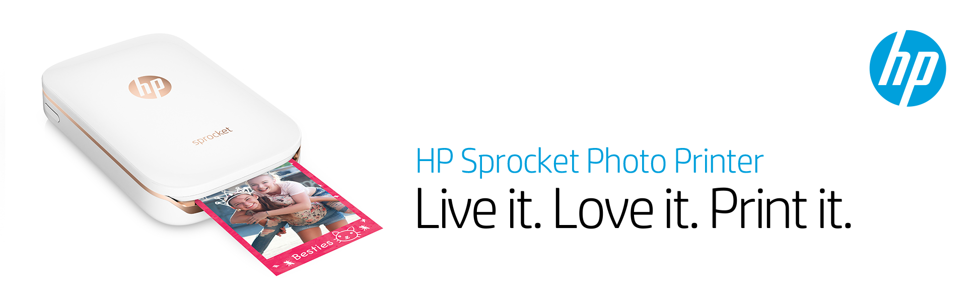 HP Sprocket Portable Photo Printer, print social media photos on 2x3