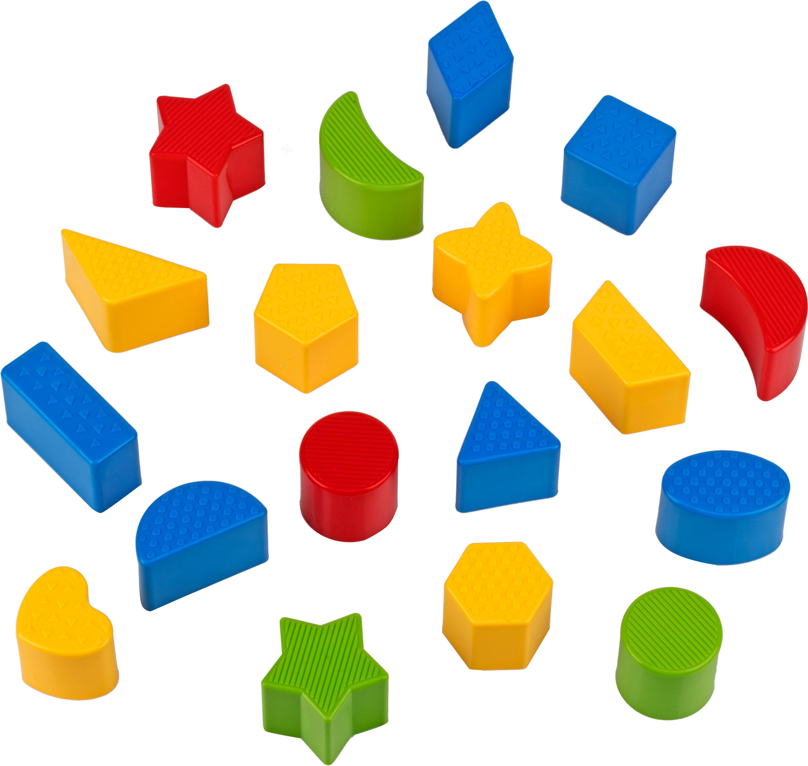 Baby Blocks Shape Sorter Toy Childrens Blocks Includes 18 Shapes Color