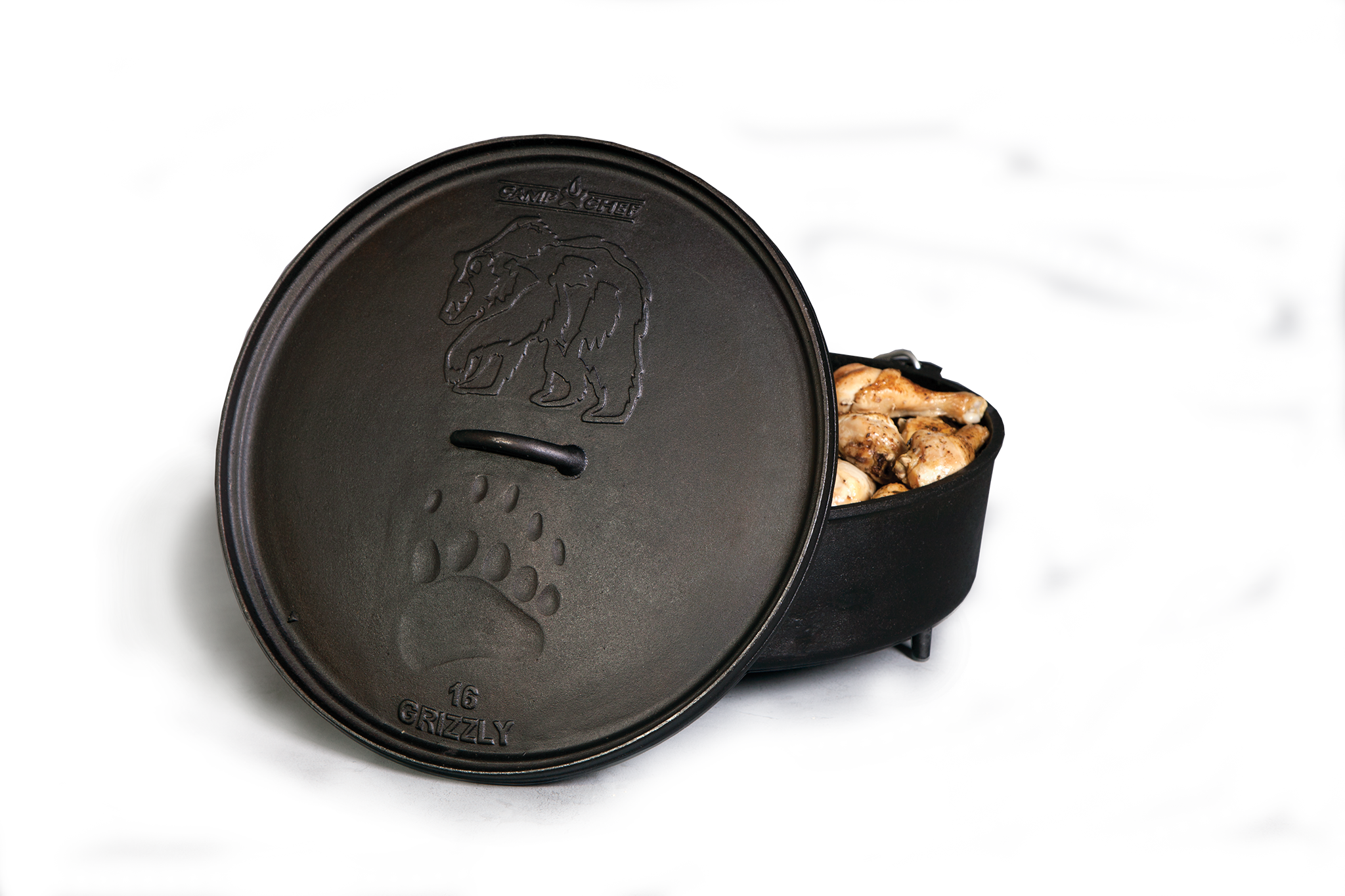 Camp Chef Tru Seasoned Cast Iron Classic 16Inch Dutch Oven Garden & Outdoor