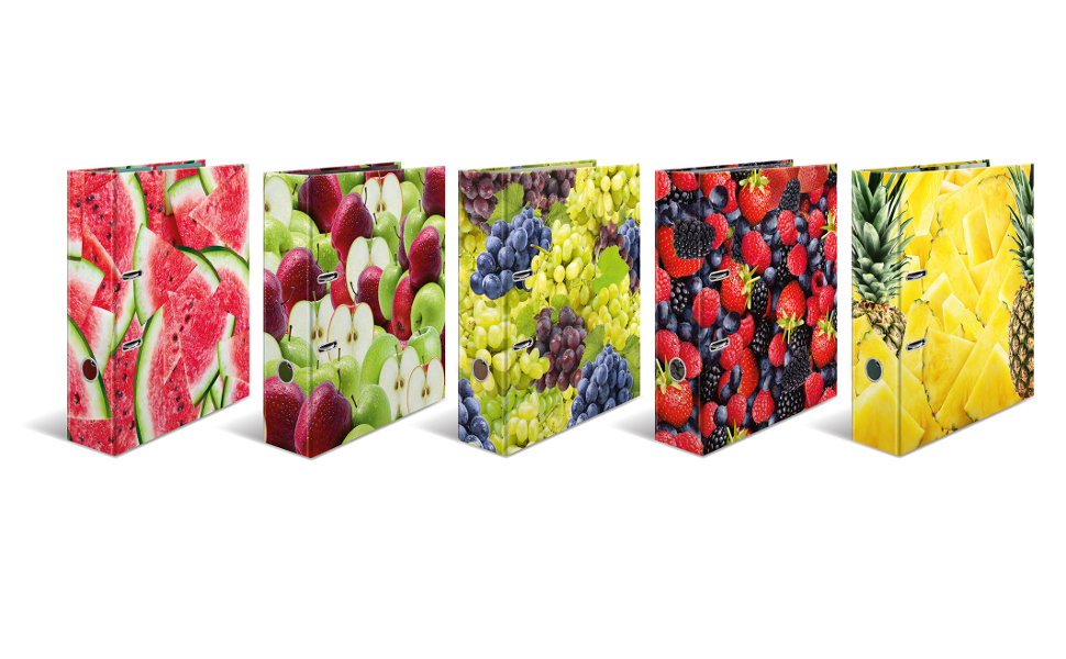HERMA Lever Arch File Fruits with Watermelon Motif, A4, 70 mm Spine, with Inner Print, 1 Folder